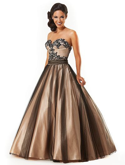 Mystique Dotted Tulle Prom Dress 3228 by Bonny Bridal: French Novelty