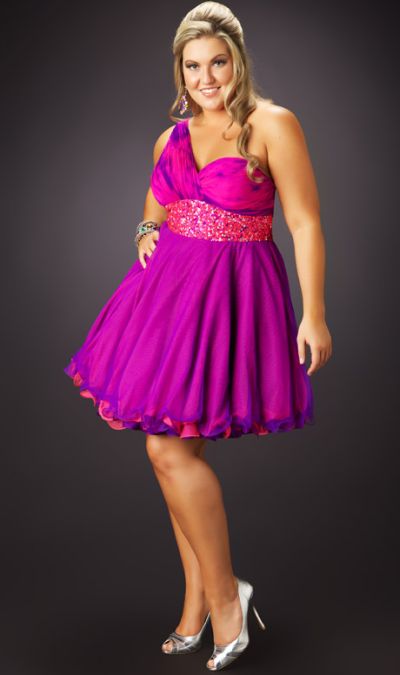 Fabulouss Plus Size 1 Shoulder Short Prom Dress by MacDuggal 3367F ...