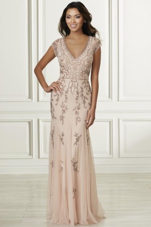 Size 2 Blush Adrianna Papell Platinum 40160 Bridesmaid Dress