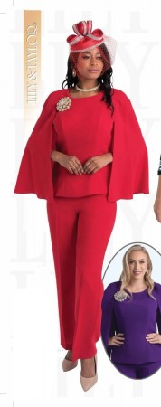 Lily and Taylor 4429 Ladies High Fashion Pant Suit with Cape