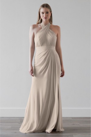 Watters Sanderling 4530 Pleated Halter Bridesmaid Dress