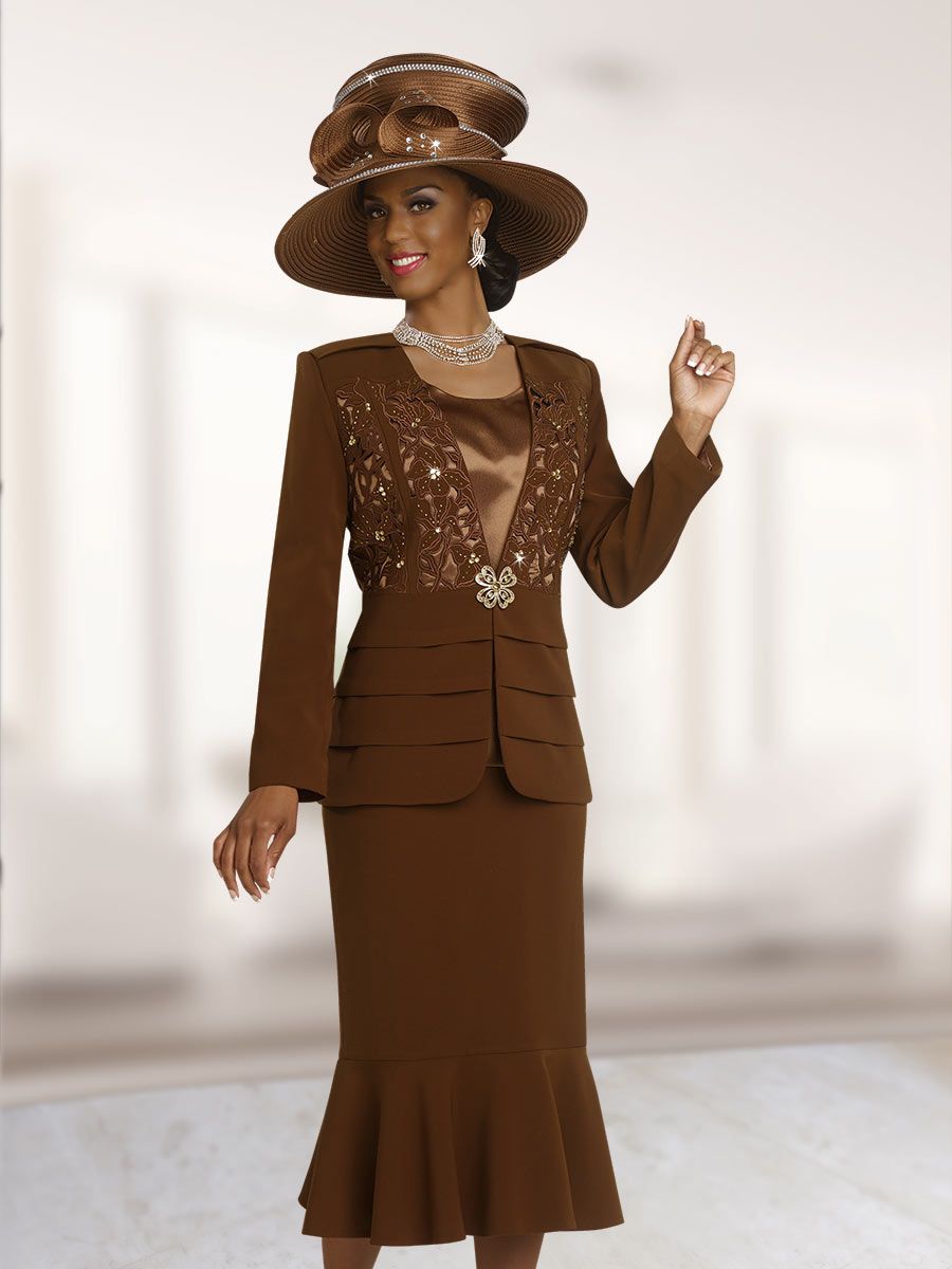 Ben Marc 47831 Womens Brown Church Suit: French Novelty
