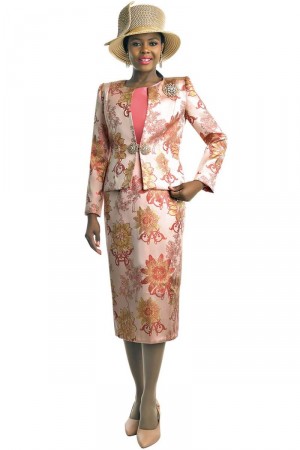 Lily and Taylor 4855 Floral Brocade Womens Suit