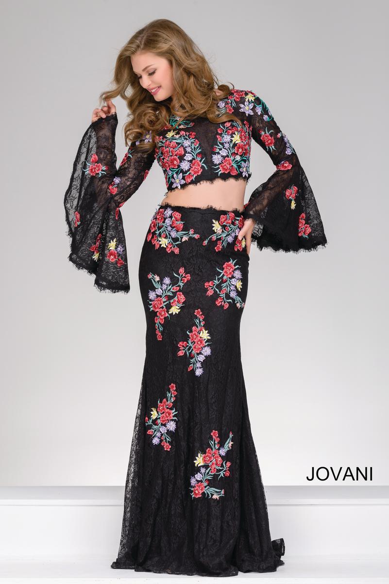jovani off shoulder bell sleeve gown