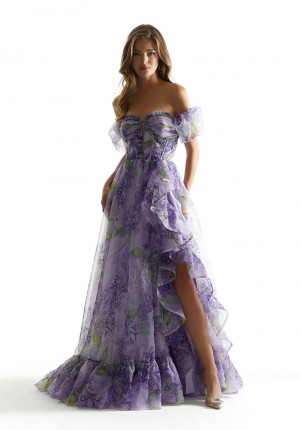 Morilee 49007 Breathtaking Floral Ruffle Organza Gown