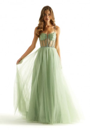 Morilee 49069 Gorgeous Sheer Corset Prom Dress