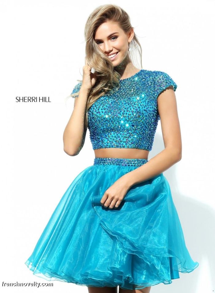 sherri hill short sleeve dress