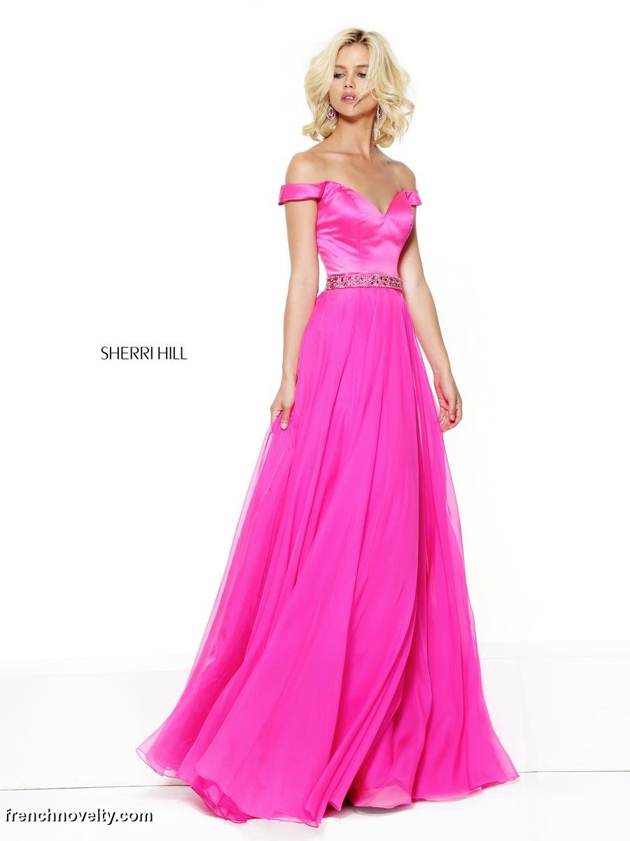 sherri hill off the shoulder