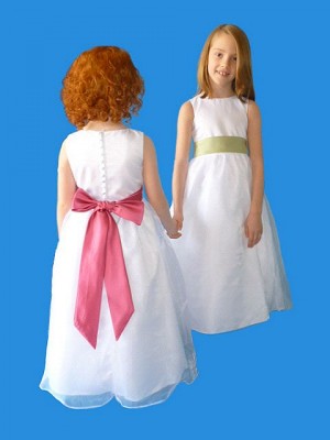 Rosebud Fashions 5101 Satin Organza Flower Girls Dress
