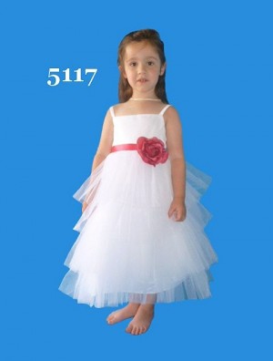 Rosebud Fashions 5117 Girls Tulle Tiered Dress
