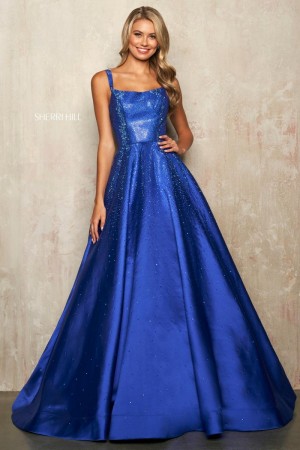 Size 16 Royal Sherri Hill 54154 Sparkling Mikado Prom Dress