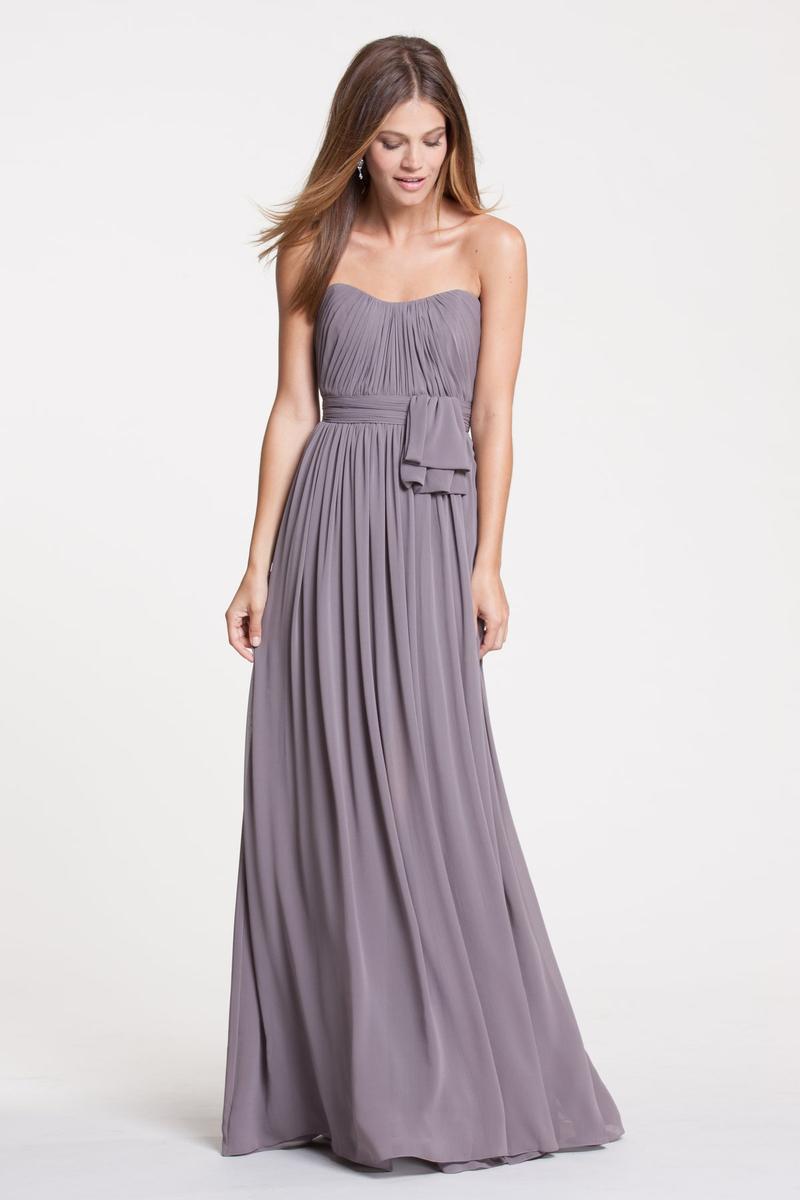 shirred chiffon gown