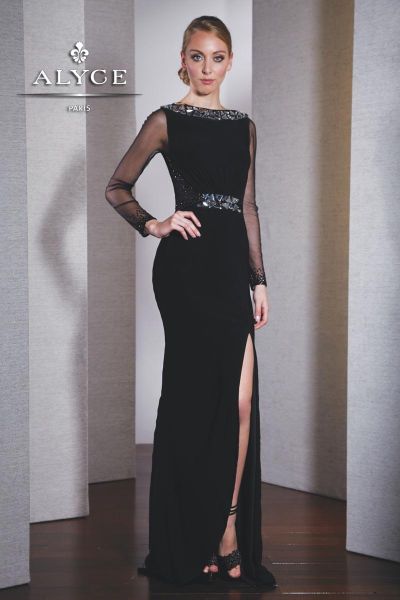 Black evening dresses long