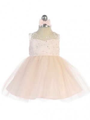Tip Top 5727S Baby Flower Girl Dress with Heart Back