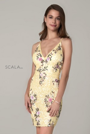Scala 60041 Floral Sequin Cocktail Dress