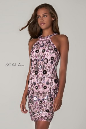 Scala 60054 Floral Sequin Cocktail Dress