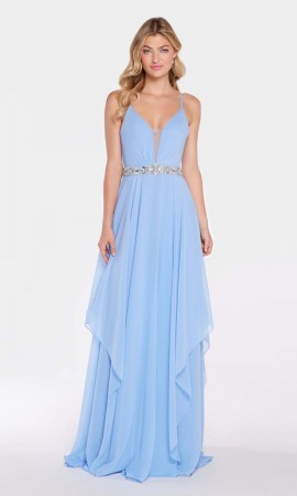 Size 2 Pink Alyce Paris 60092 Tiered Beaded Waist Prom Dress