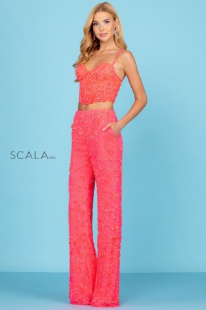 Scala 60244 Beaded Prom Pant Suit