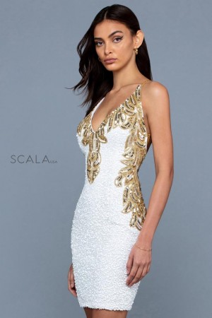Scala 60248 Short Sequin Prom Dress