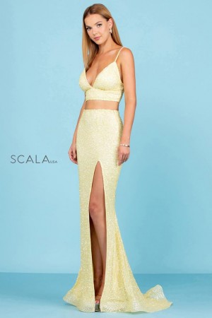 Scala 60283 Sequin 2 Piece Gown