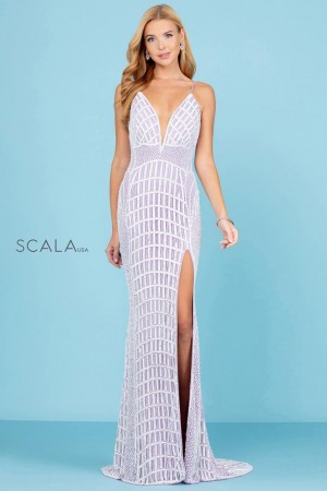 Scala 60288 Geometric Beaded Gown