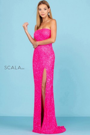 Scala 60291 Strapless Sequin Prom Gown