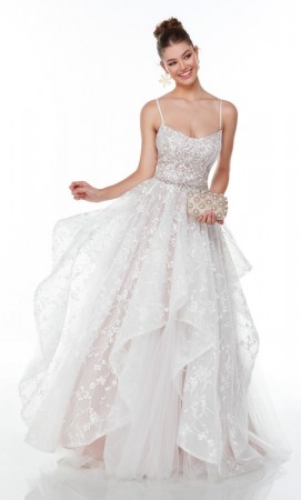 Alyce Paris 61111 Ruffle Lace Prom Dress