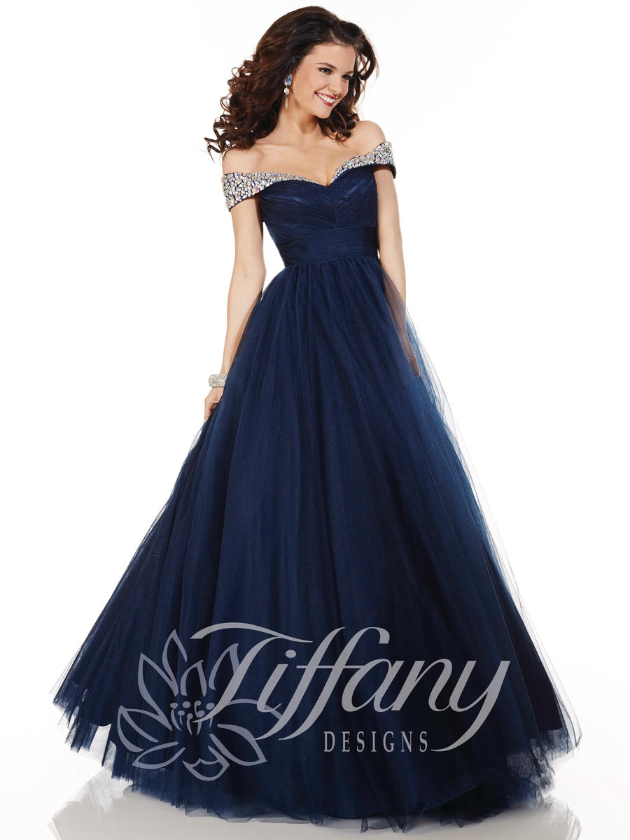 Tiffany Presentation 61123 Off Shoulder Ball Gown French Novelty