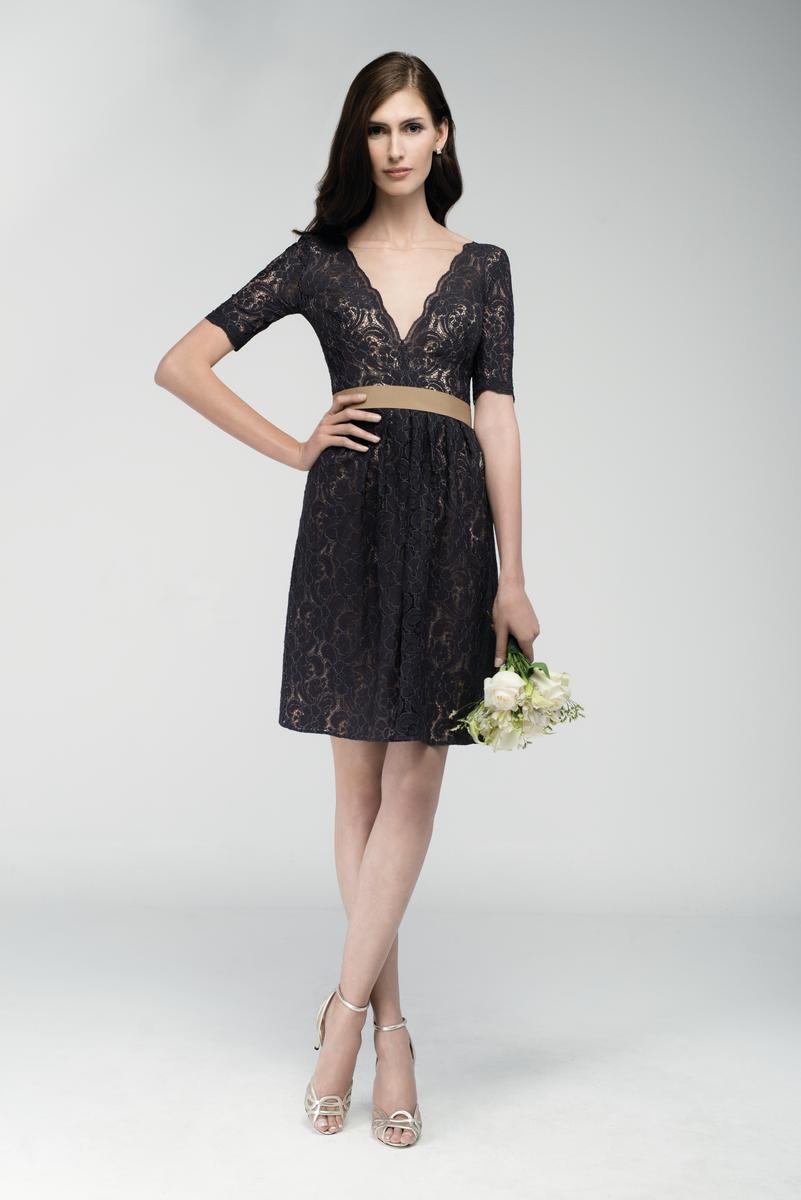 Watters 6232 Short Lace V Neck Bridesmaid Dress French Novelty