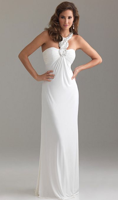 Night Moves Jewel Neck Fitted Jersey Prom Dress 6433