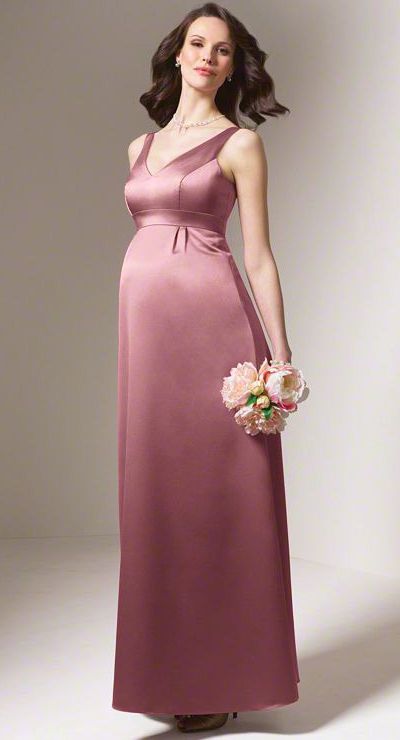 Maternity Evening Wear on Alfred Angelo V Neck Long Maternity Bridesmaid Dress 6548ma Image