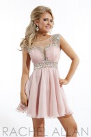 Size 4 Blush Rachel Allan 6645 Cap Sleeve Short Homecoming Dress image