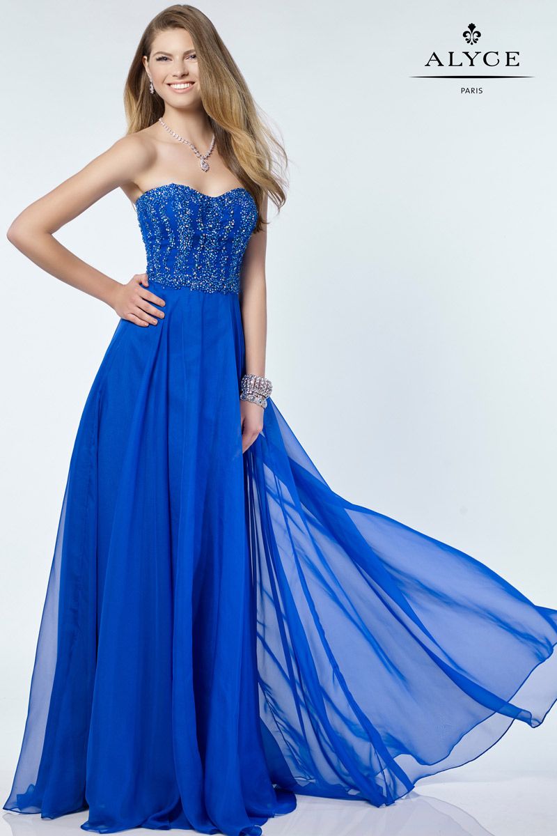 Alyce Paris 6685 Silky Chiffon Prom Gown French Novelty