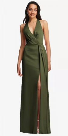 Dessy After Six 6877 Pleated V Neck Bridesmaid Dress