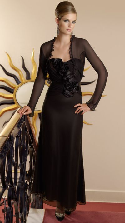 sheer black jacket for evening dress