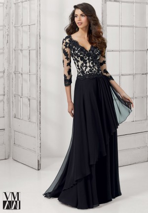 VM Collection 71110 Gown with Sheer Lace