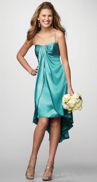 Alfred Angelo Maternity Bridesmaid Dresses on Alfred Angelo High Low Charmeuse Bridesmaid Dress 7174 Image