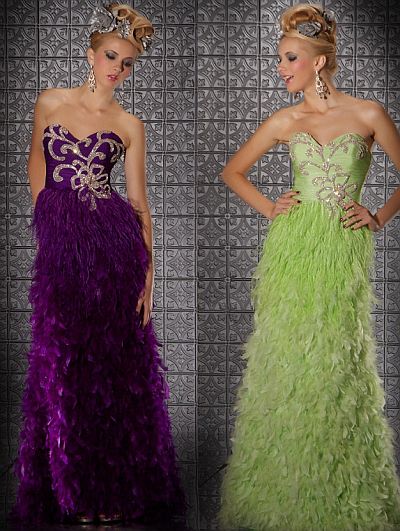 MacDuggal Prom Stunning Dress with Sequins and Feathers 7252M