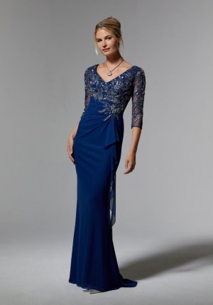 MGNY by Morilee 72909 Beaded Metallic Mothers Gown