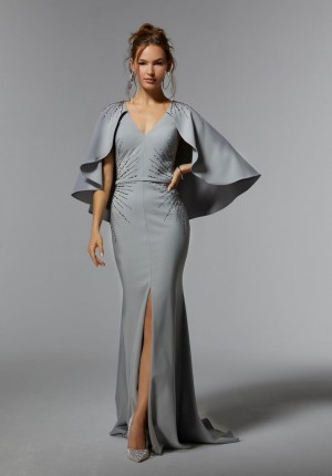 MGNY by Morilee 72914 Fitted Gown with Detachable Cape