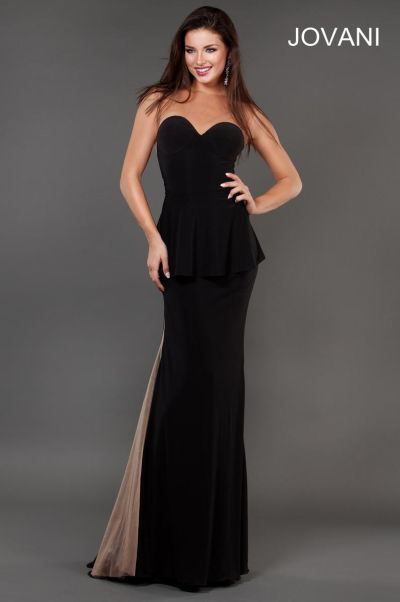 jovani peplum evening gown