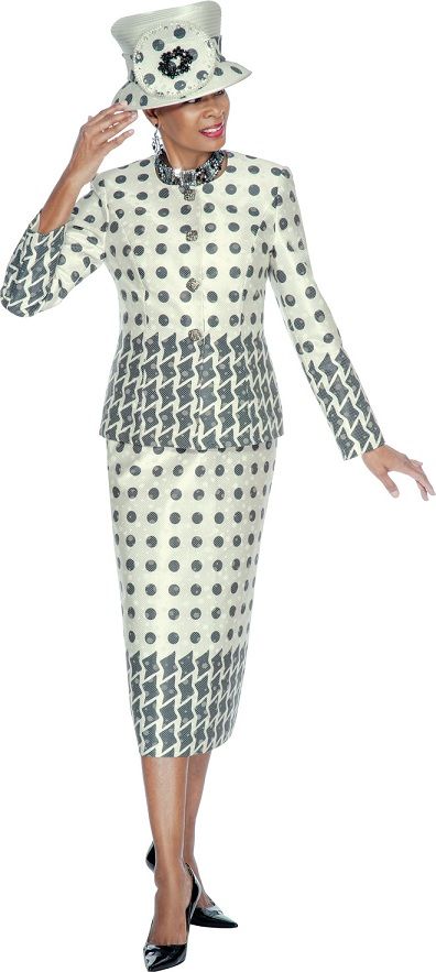 Terramina 7446 Checks and Dots Womens Suit: French Novelty