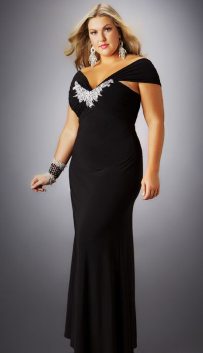 Formal Dresses  Size on Cassandra Stone Ii Plus Size Jersey Cap Sleeve Prom Dress 75894k Image