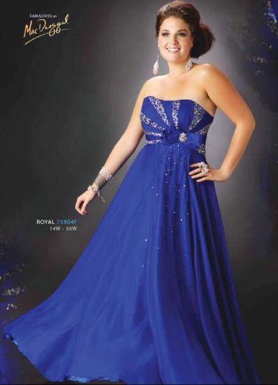 Size Prom Dress on Fabulouss Plus Size Royal Blue Pleated Prom Dress 75904f Image