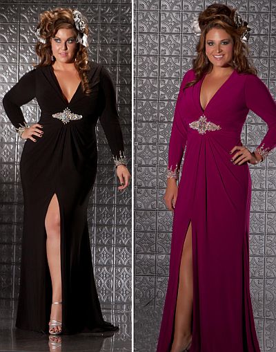  Size Gowns on Fabulouss Deep V Jersey Plus Size Prom Dress By Macduggal 76152f Image