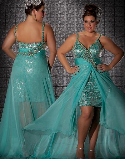  Size Prom on Fabulouss Aqua High Low Plus Size Prom Dress By Macduggal 76301f Image