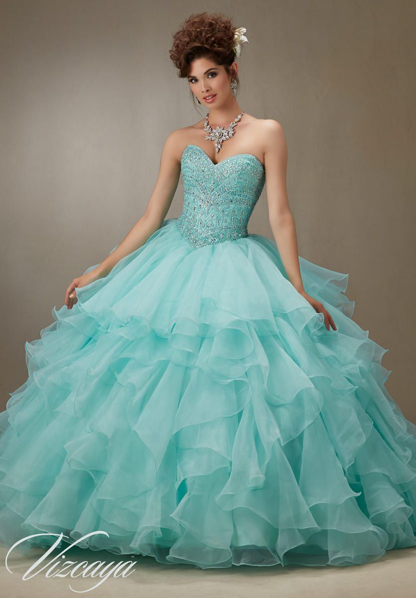 Vizcaya 89061 Ruffled Organza Quinceanera Dress French
