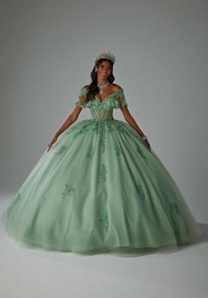 Vizcaya 89445 Glamorous 3D Floral Quinceanera Dress