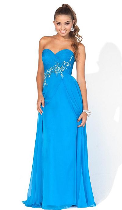 Caribbean Clothing on Blush Prom Caribbean Blue Chiffon Evening Dress 9321 Image