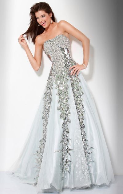 jovani silver gown